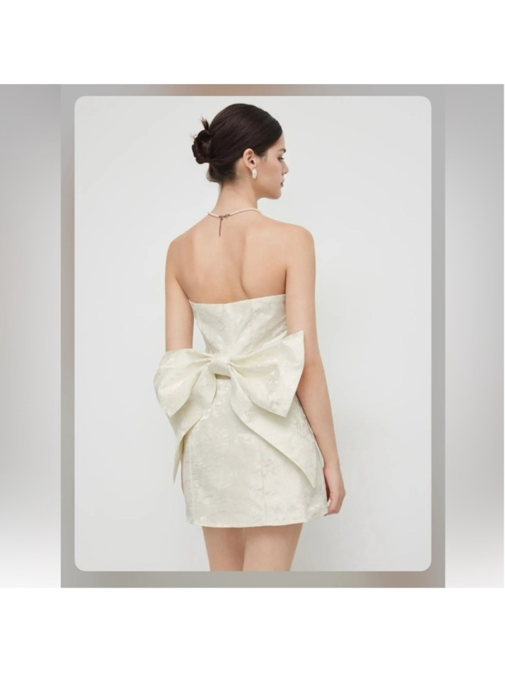 Cider JACQUARD TUBE BOWKNOT MINI DRESS CC24-14 L